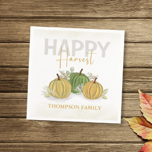 Waterverf Simple Pumpkin Gourd Happy Harvest Servet