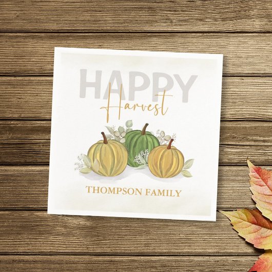 Waterverf Simple Pumpkin Gourd Happy Harvest Servet