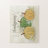 Waterverf Simple Pumpkin Gourd Happy Thanksgiving Legpuzzel (Verticaal)