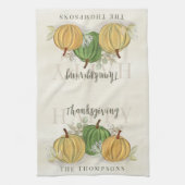 Waterverf Simple Pumpkin Gourd Happy Thanksgiving Theedoek (Verticaal)