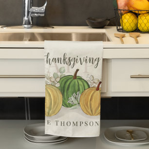 Waterverf Simple Pumpkin Gourd Happy Thanksgiving Theedoek