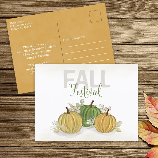 Waterverf Simple Pumpkin Gourd Herfst Festival Briefkaart
