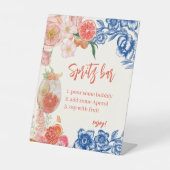 Waterverf Sinaasappel Aperol Spritz Bar Vrijgezell Reclamebord Met Voetstuk (Voorkant)