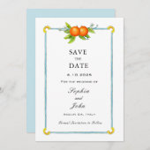 Waterverf  sinaasappel behalve datum save the date (Voorkant / Achterkant)