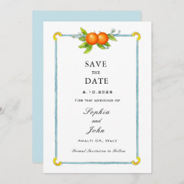 Waterverf  sinaasappel behalve datum save the date