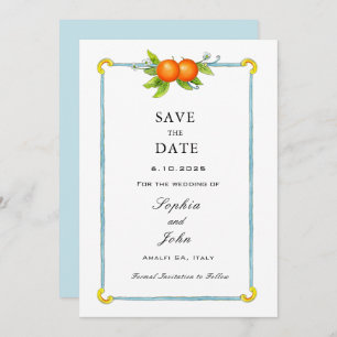 Waterverf  sinaasappel behalve datum save the date