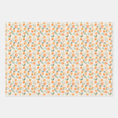 Waterverf Sinaasappel & Bladeren op Wit Inpakpapier Vel (Voorkant)