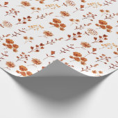 Waterverf Sinaasappel Bloem Bloemen Boho Cadeaupapier (Hoek)