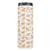 Waterverf Sinaasappel Bloem Bloemen Boho Thermosbeker (Achterkant)
