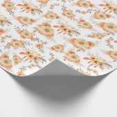 Waterverf Sinaasappel bloemblaadjes Boho Cadeaupapier (Hoek)