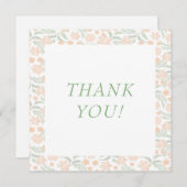 Waterverf Sinaasappel Bloemen bruiloft Dank u kaar Bedankkaart (Voorkant / Achterkant)