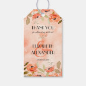 Waterverf Sinaasappel Bloemen bruiloft gunst Cadeaulabel (Voorkant)