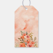 Waterverf Sinaasappel Bloemen bruiloft gunst Cadeaulabel (Achterkant)