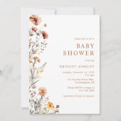 Waterverf Sinaasappel Bloemen Herfst Baby shower Kaart (Voorkant)