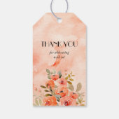 Waterverf Sinaasappel Bloemen Vrijgezellenfeest Fa Cadeaulabel (Achterkant)