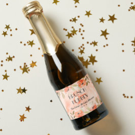 Waterverf Sinaasappel Bloemen Vrijgezellenfeest Mi Sparkling Wijnetiket