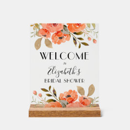 Waterverf Sinaasappel Bloemen Vrijgezellenfeest We Acryl Bord