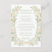 Waterverf sinaasappel bloemenbruiloft details Kaar Informatiekaartje (Voorkant)