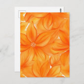 Waterverf sinaasappel bloemenlevendige botanische briefkaart (Voorkant / Achterkant)