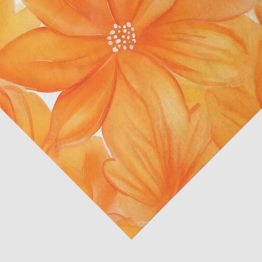 Waterverf sinaasappel bloemenlevendige botanische tissuepapier (Detail)
