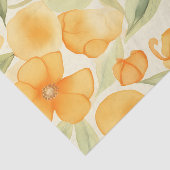 Waterverf Sinaasappel bloemmotief Tissuepapier (Detail)