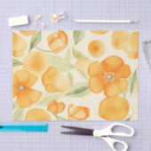 Waterverf Sinaasappel bloemmotief Tissuepapier (Craft)