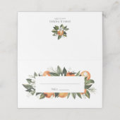 Waterverf Sinaasappel Bloesem Trouwtafel Plaatskaartje (Buitenkant ongevouwen)