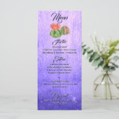 Waterverf Sinaasappel Blooming Cactus Paars Menu (Staand voorkant)