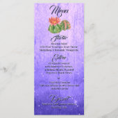 Waterverf Sinaasappel Blooming Cactus Paars Menu (Voorkant)