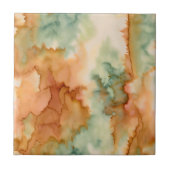 Waterverf Sinaasappel, bruin, bruin en blauw groen Tegeltje (Voorkant)