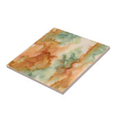 Waterverf Sinaasappel, bruin, bruin en blauw groen Tegeltje (Zijkant)