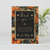 Waterverf Sinaasappel Bruine Herfstbladeren Sweet  Bedankkaart (Staand voorkant)