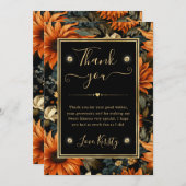 Waterverf Sinaasappel Bruine Herfstbladeren Sweet  Bedankkaart (Voorkant / Achterkant)