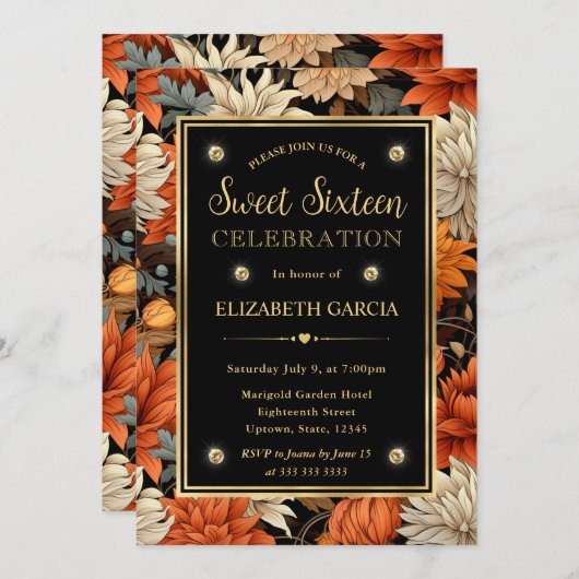 Waterverf Sinaasappel Bruine Herfstbladeren Sweet Kaart (Voorkant / Achterkant)