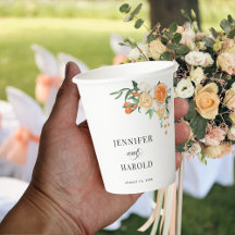 Waterverf Sinaasappel Citrus Bloemen Zomer Bruilof