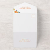 Waterverf Sinaasappel Citrus bloesem bruiloft All In One Uitnodiging (Buitenkant)