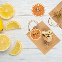 Waterverf Sinaasappel citrus Vruchten Bruidsdouche Bedankjes Labels