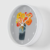 Waterverf sinaasappel en rode klaprozen (Hoek)