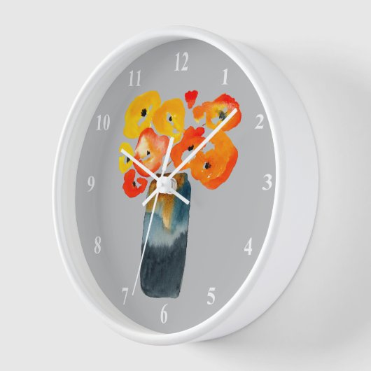 Waterverf sinaasappel en rode klaprozen (Hoek)