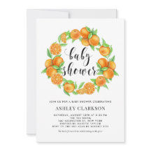 Waterverf Sinaasappel Fruit Krans Zomer Baby showe