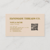 Waterverf Sinaasappel & Grijs Handgemaakte Kleding Visitekaartje (Achterkant)