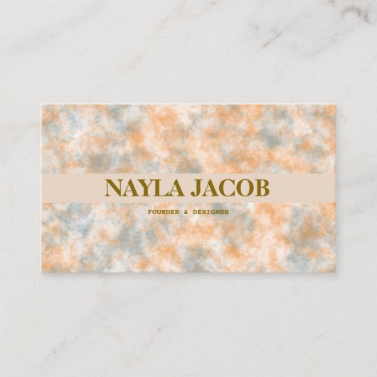 Waterverf Sinaasappel & Grijs Handgemaakte Kleding Visitekaartje (Voorkant)