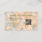 Waterverf Sinaasappel & Grijs Handgemaakte Kleding Visitekaartje (Achterkant)