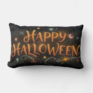 waterverf sinaasappel Happy Halloween Kussen