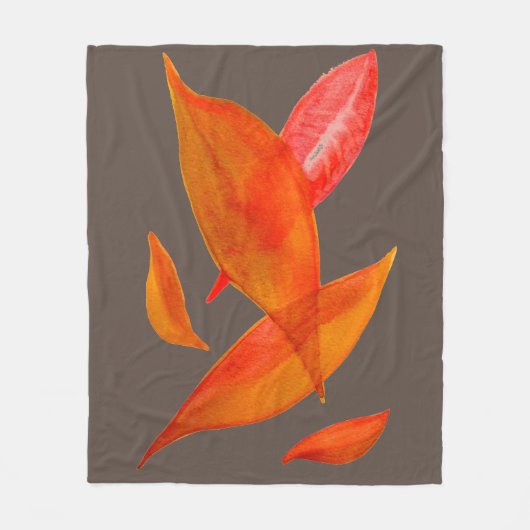Waterverf sinaasappel herfst laat kunst thema fleece deken (Voorkant)