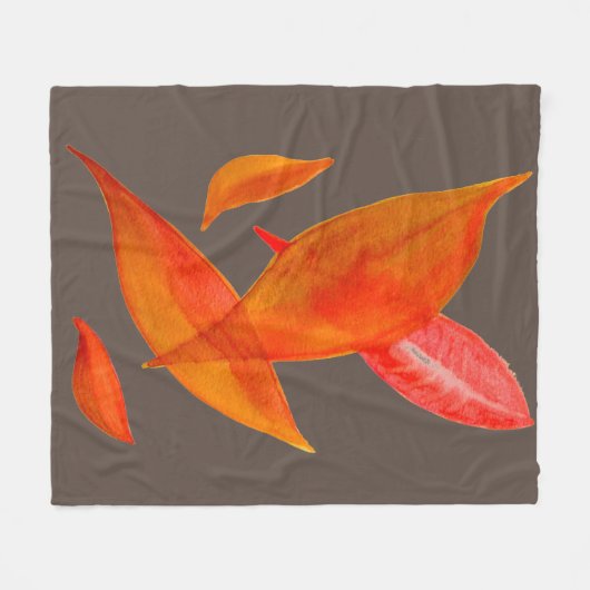Waterverf sinaasappel herfst laat kunst thema fleece deken (Voorkant (Horizontaal))
