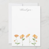 Waterverf Sinaasappel papavers dank u briefpapier Notitiekaartje (Voorkant)