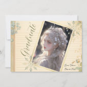 Waterverf Sinaasappel  papier foto Afstuderen Kaart (Achterkant)