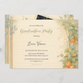 Waterverf Sinaasappel  papier foto Afstuderen Kaart (Voorkant / Achterkant)