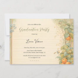 Waterverf Sinaasappel  papier foto Afstuderen Kaart